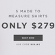 5 Indochino Made to Measure Shirts, $279, use code KINJA5, free shipping, expires 7/31.